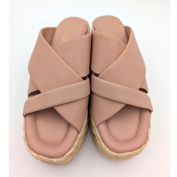Andre Assous Calesa Leather Espadrille Platform Sandals Pink Size US7-7.5 EU38 - Picture 3 of 11